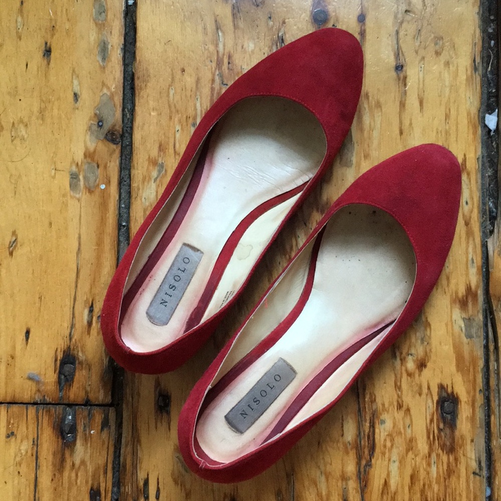 Nisolo Mendez Ballet Flats Red - 8 but fits as 7.5